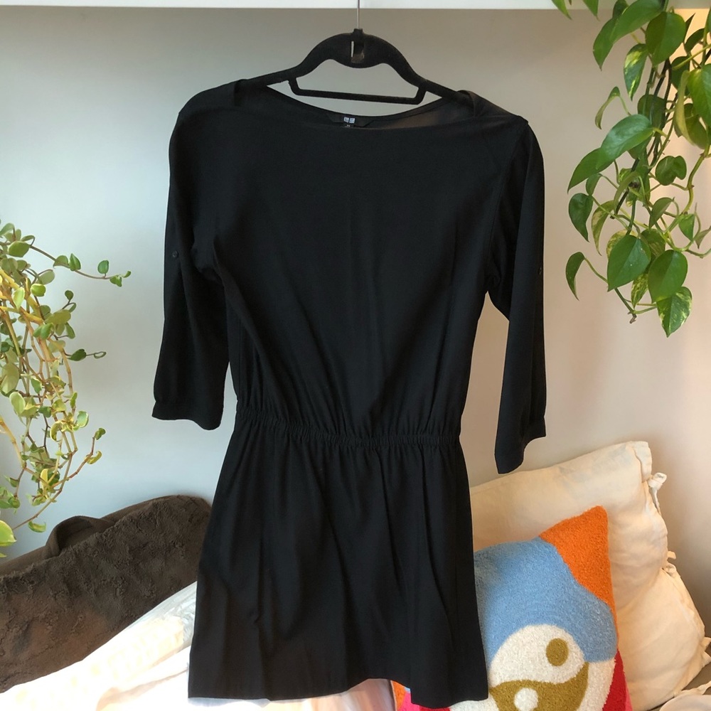 UNIQLO Boat Neck MIDI Black Dress XS